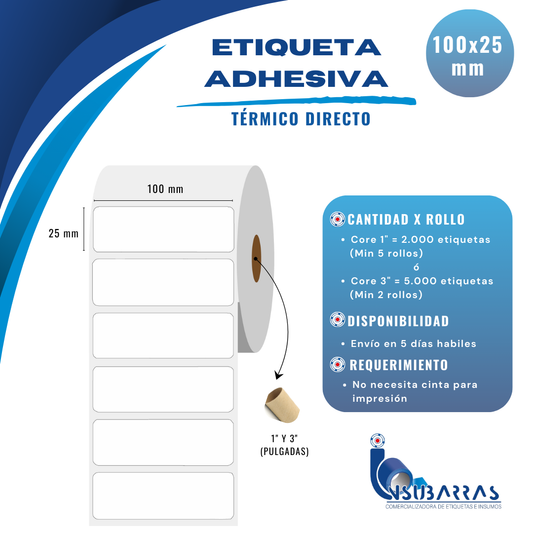 100x25 mm - TÉRMICA DIRECTA