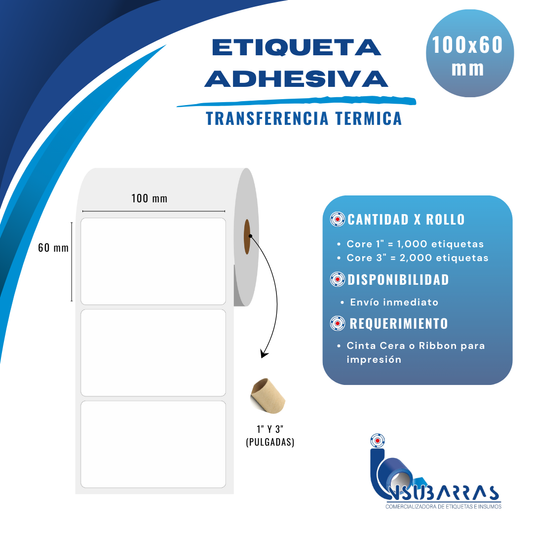 100x60 mm - TRANSFERENCIA TÉRMICA