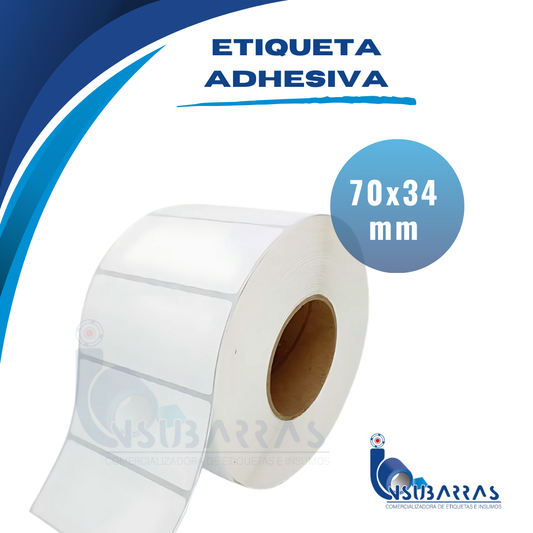 70x34 mm - POLIPROPILENO BLANCO MATE
