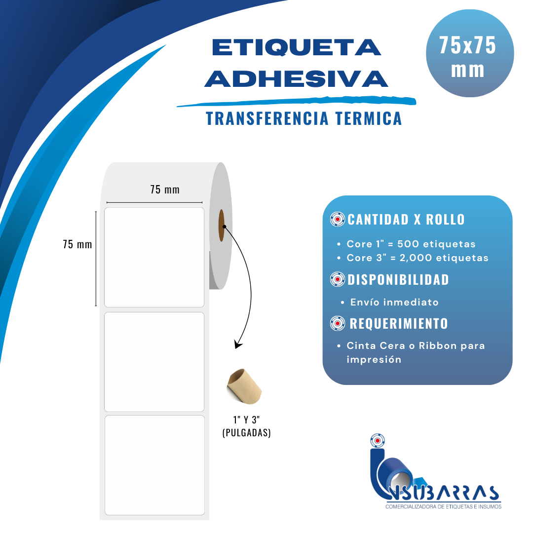 75x75 mm - TRANSFERENCIA TÉRMICA