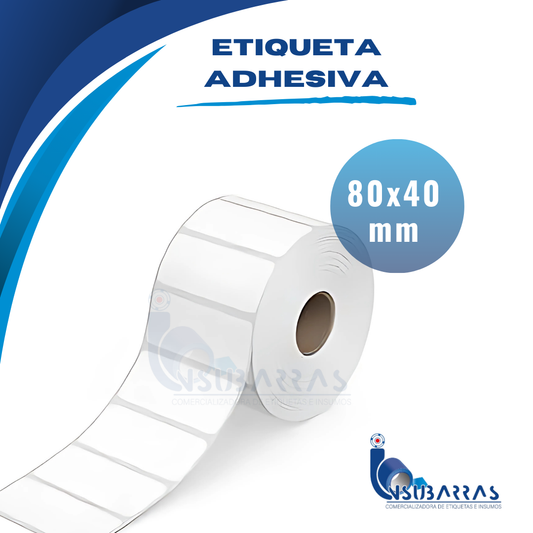 80x40 mm - POLIPROPILENO BLANCO BRILLANTE
