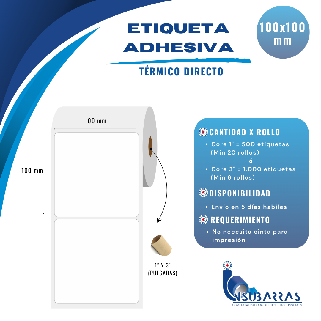 100x100 mm - TÉRMICA DIRECTA