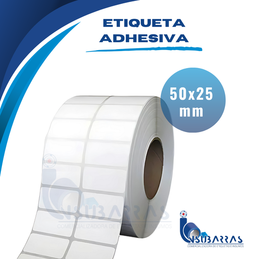 50x25 mm - POLIPROPILENO BLANCO MATE