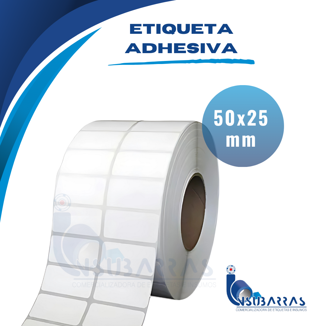 50x25 mm - POLIPROPILENO BLANCO BRILLANTE