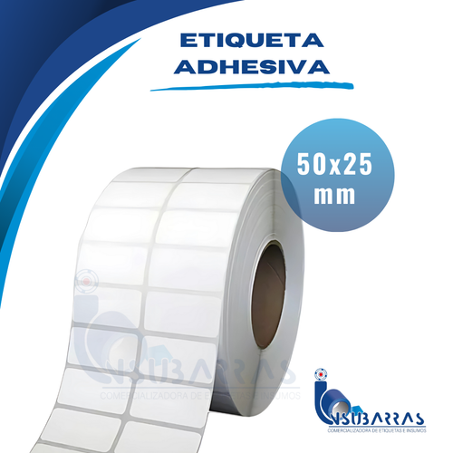 50x25 mm - POLIPROPILENO BLANCO BRILLANTE