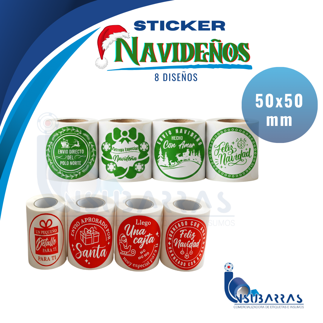 STICKER NAVIDAD X50 Und