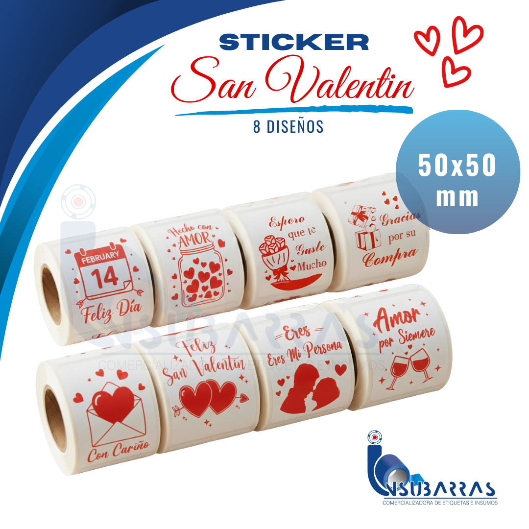 STICKER SAN VALENTIN X50 Und
