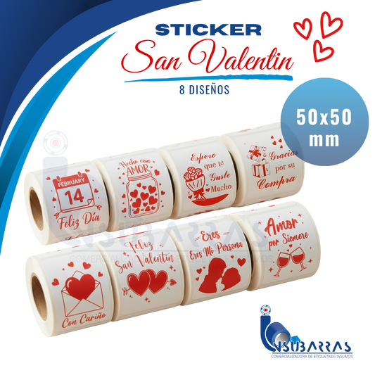 STICKER SAN VALENTIN X50 Und